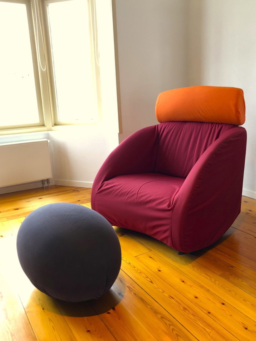 1X fauteuil Baleri Mama avec 1X pouf Tatino