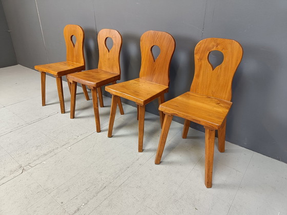 Image 1 of Chaises de salle à manger vintage brutaliste, ensemble de 4 - 1960S
