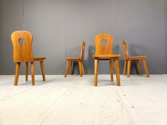 Image 1 of Chaises de salle à manger vintage brutaliste, ensemble de 4 - 1960S