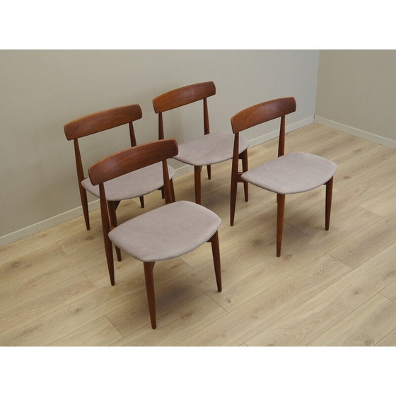 Image 1 of Ensemble de quatre chaises en teck, design danois, années 1960, designer : H.W. Klein