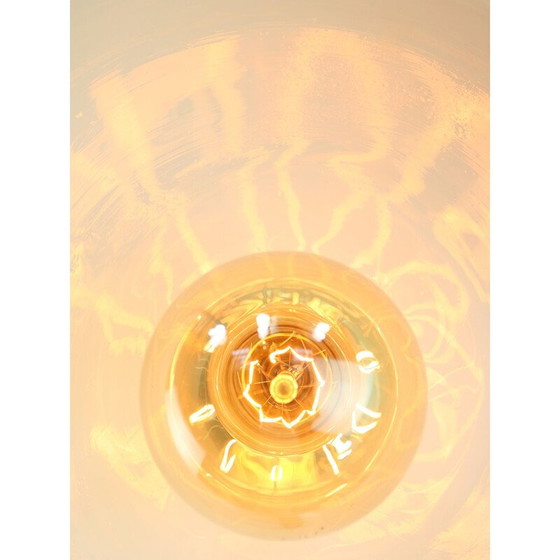 Image 1 of Lampe suspendue vintage en céramique et laiton, Italie