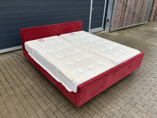 Auping Kiruna Boxspring Burgundy Red Kingsize , réglable électriquement