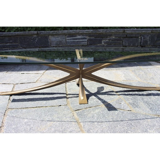 Image 1 of Table basse ovale vintage de Michel Mangematin, 1960