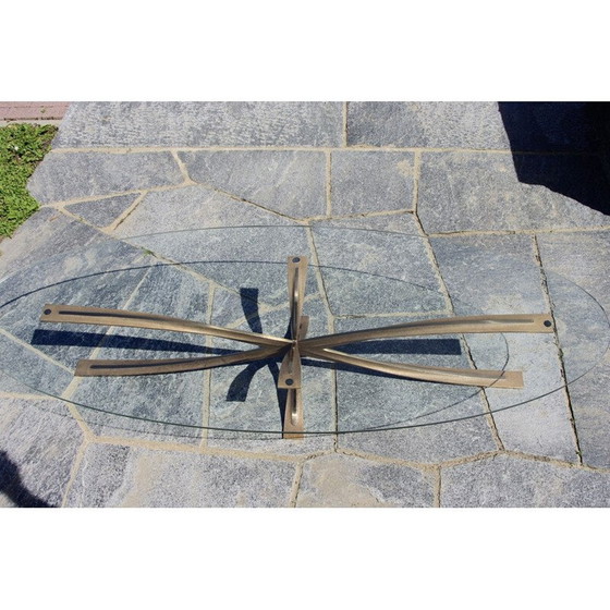 Image 1 of Table basse ovale vintage de Michel Mangematin, 1960