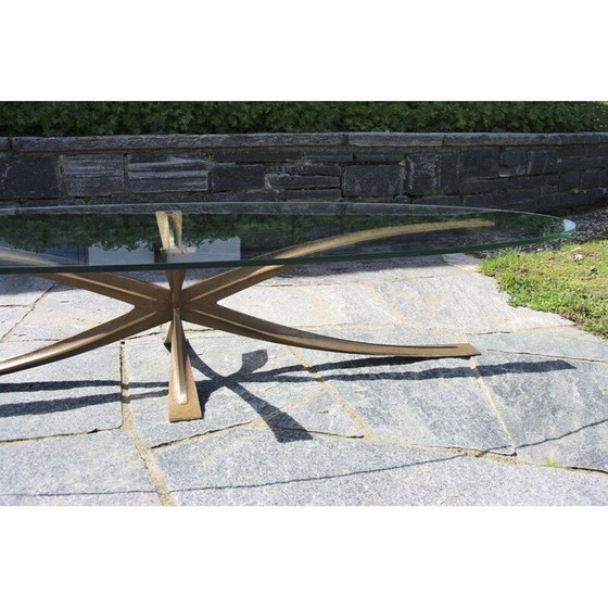 Image 1 of Table basse ovale vintage de Michel Mangematin, 1960