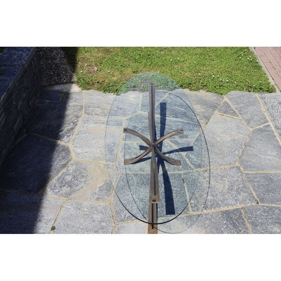 Image 1 of Table basse ovale vintage de Michel Mangematin, 1960
