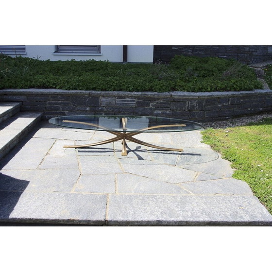 Image 1 of Table basse ovale vintage de Michel Mangematin, 1960