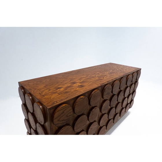 Image 1 of Buffet vintage à 3 portes en bois et laiton, Italie