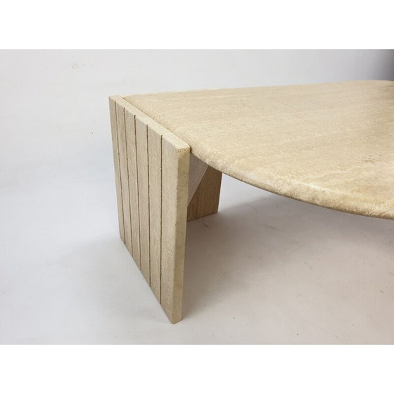 Image 1 of Table basse vintage en travertin, Italie 1980