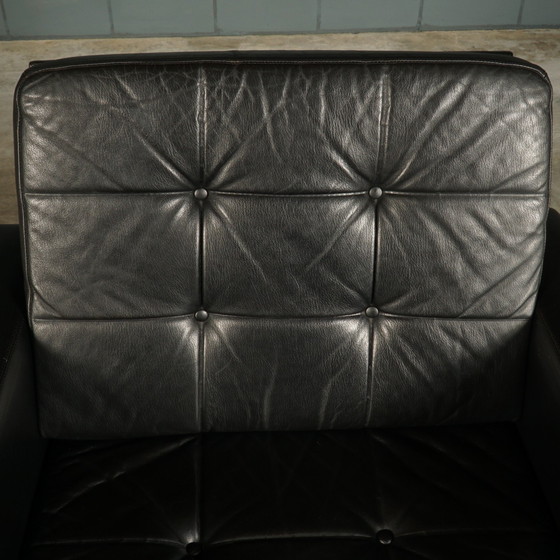 Image 1 of Fauteuil en cuir vintage - noir - années 1970