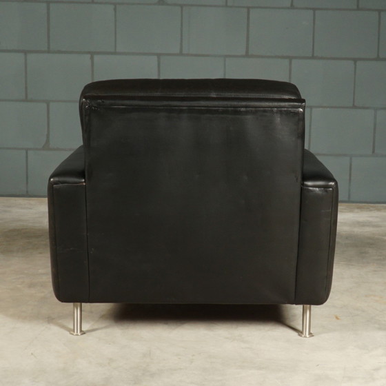 Image 1 of Fauteuil en cuir vintage - noir - années 1970