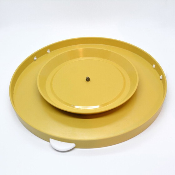 Image 1 of Assiette à gâteau moderniste en plastique jaune, Allemagne 1960