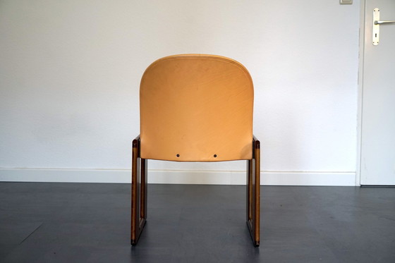 Image 1 of  Fauteuil d'appoint en cuir cognac Par Tobia Scarpa Pour B&B Italia, 1970s