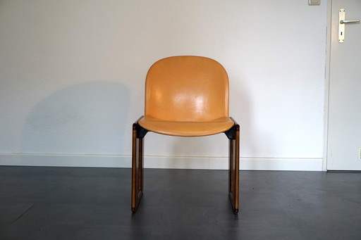  Fauteuil d'appoint en cuir cognac Par Tobia Scarpa Pour B&B Italia, 1970s