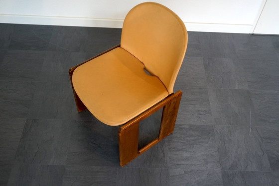 Image 1 of  Fauteuil d'appoint en cuir cognac Par Tobia Scarpa Pour B&B Italia, 1970s