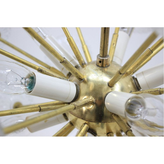 Image 1 of Lampe suspendue vintage en verre et métal par Kamenický Šenov, 1970