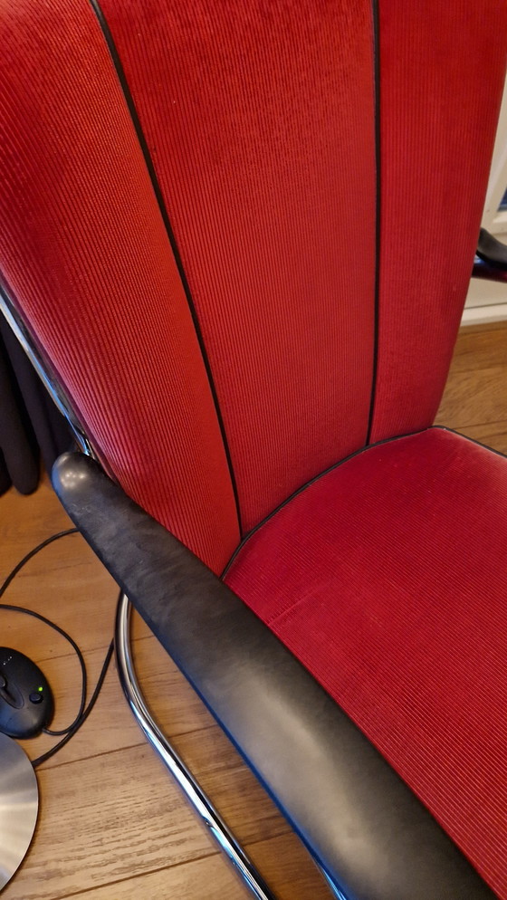 Image 1 of 2x Fauteuil rouge Gispen modèle 412