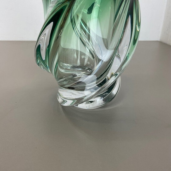 Image 1 of Vase Vintage en cristal et verre "Wave" par Val Saint Lambert, Belgique années 1960