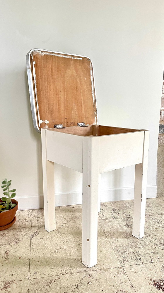 Image 1 of Tabouret Coffre Vintage En Bois
