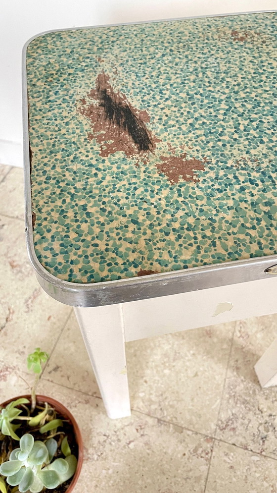 Image 1 of Tabouret Coffre Vintage En Bois