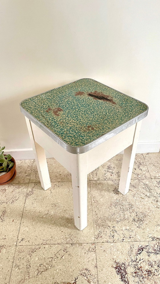 Image 1 of Tabouret Coffre Vintage En Bois