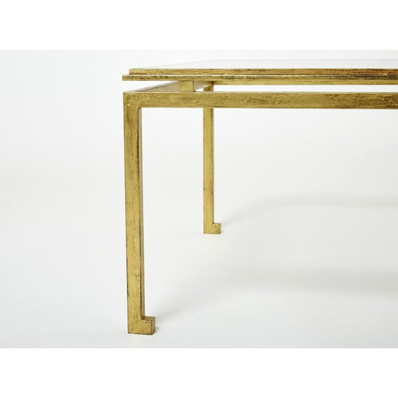 Image 1 of Table basse vintage en fer forgé et verre par Maison Ramsay, 1950