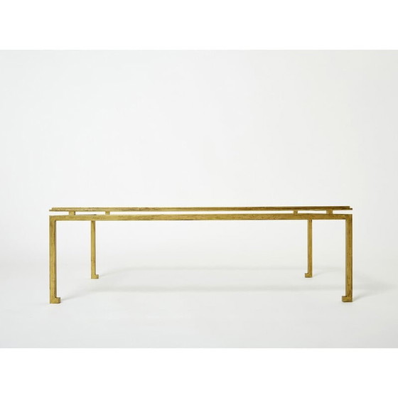 Image 1 of Table basse vintage en fer forgé et verre par Maison Ramsay, 1950