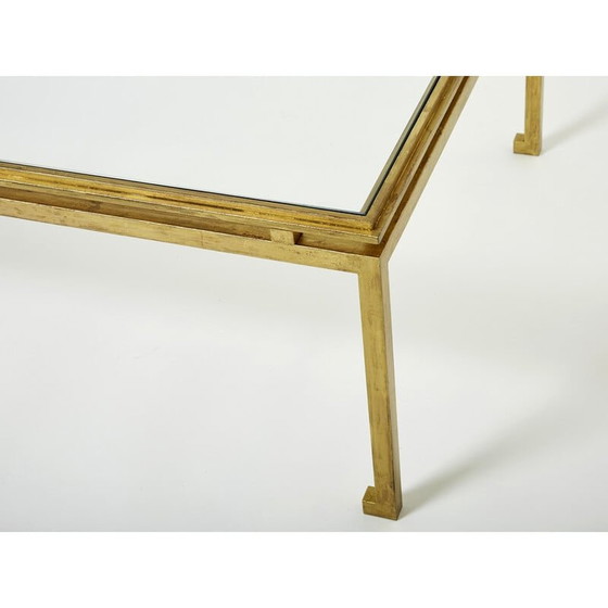 Image 1 of Table basse vintage en fer forgé et verre par Maison Ramsay, 1950