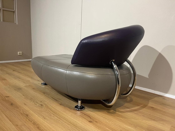 Image 1 of Leolux Kikko Fauteuil Chaise Longue Taupe Grey Purple New State Design Hugo De Ruiter