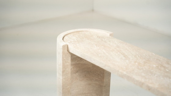 Image 1 of Contemporary Italian Travertine Console