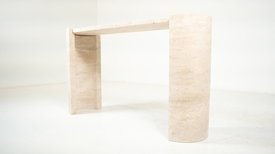 Image 1 of Contemporary Italian Travertine Console