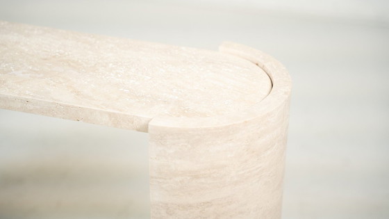 Image 1 of Contemporary Italian Travertine Console