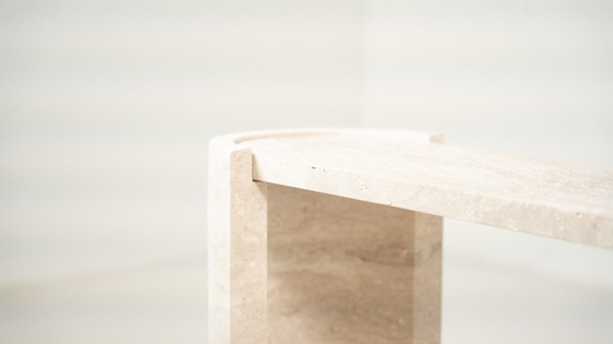 Image 1 of Contemporary Italian Travertine Console