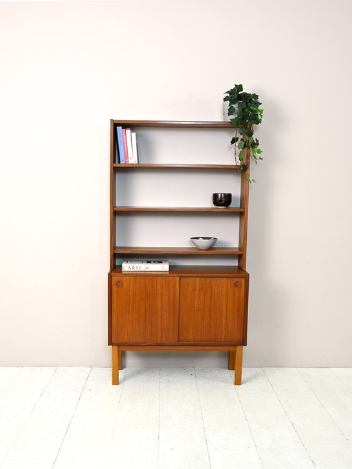 Bibliothèque scandinave avec armoire