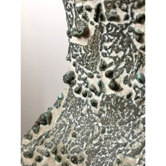 Image 1 of Vase de sol vintage en céramique turquoise fait à la main par Bela Mihaly, 1970