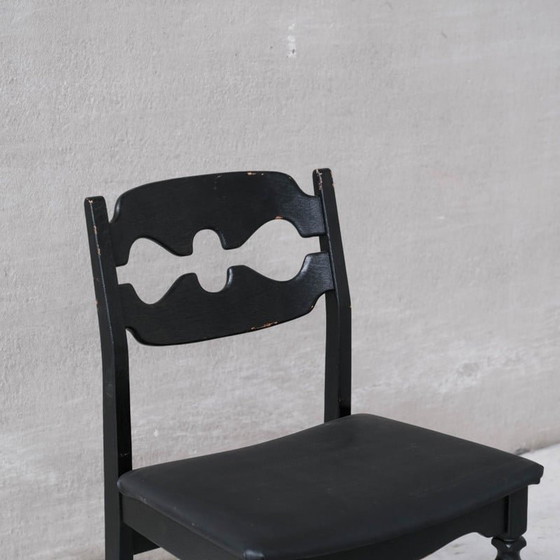 Image 1 of Ensemble de 6 chaises de salle à manger danoises vintage "Razor" en bois de chêne par Henning Kjaernulf