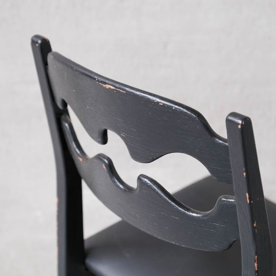 Image 1 of Ensemble de 6 chaises de salle à manger danoises vintage "Razor" en bois de chêne par Henning Kjaernulf