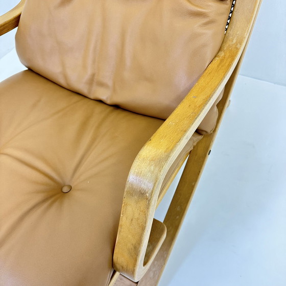 Image 1 of Chaise longue vintage en cuir cognac avec sangles, 1970S