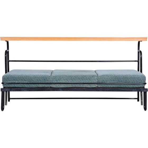 Image 1 of Canapé Bauhaus vintage marron et bleu, années 1930