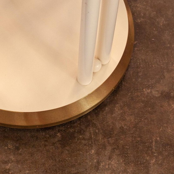 Image 1 of Table chauve-souris vintage en verre blanc et laiton par Josef Hoffmann pour Wittmann, 1980