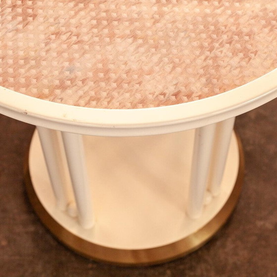 Image 1 of Table chauve-souris vintage en verre blanc et laiton par Josef Hoffmann pour Wittmann, 1980