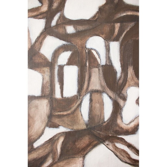 Image 1 of Peinture à l'huile vintage de Chiru Chakravarty, 1990