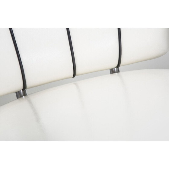 Image 1 of Fauteuil vintage en cuir blanc, années 1930