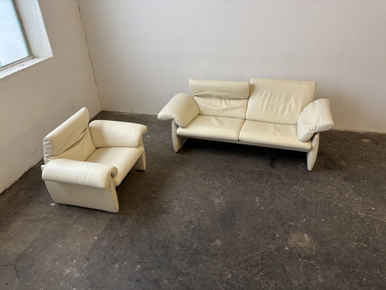 Image 1 of De Sede Ds-10 Canapé en cuir Avec fauteuil en cuir Beige