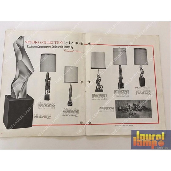 Image 1 of Lampe Vintage Laurel en nickel teinté or par Richard Barr, USA 1969