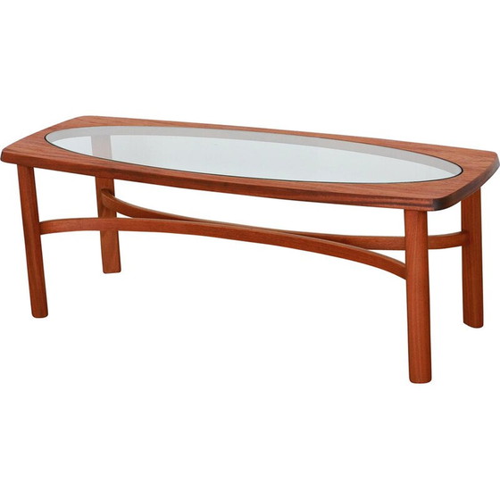 Image 1 of Table basse ovale en teck massif pour Nathan Furnitures, Angleterre 1960