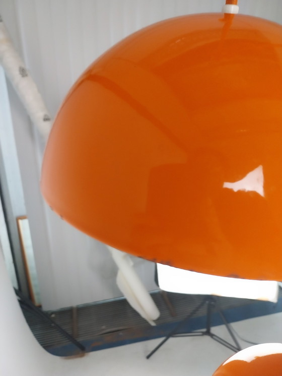 Image 1 of 2 X Verner Panton Flowerpot Suspension Lamp 1960's Orange