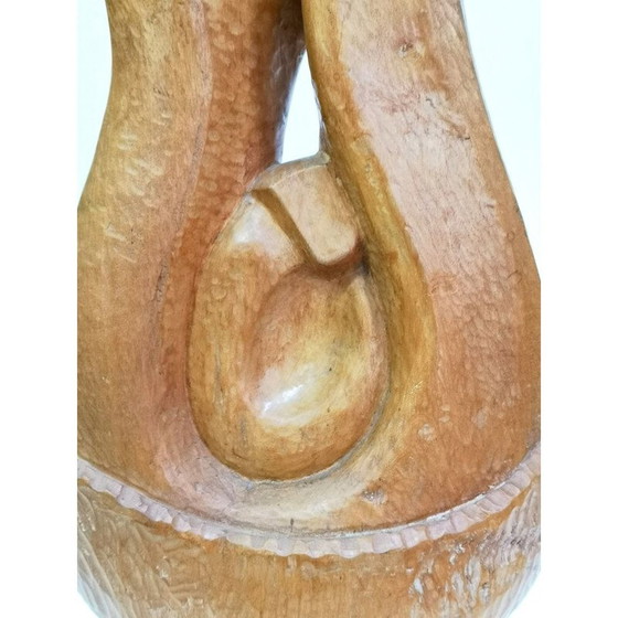 Image 1 of Sculpture abstraite vintage en bois sculptée à la main par Feldman, 1970