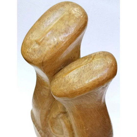 Image 1 of Sculpture abstraite vintage en bois sculptée à la main par Feldman, 1970