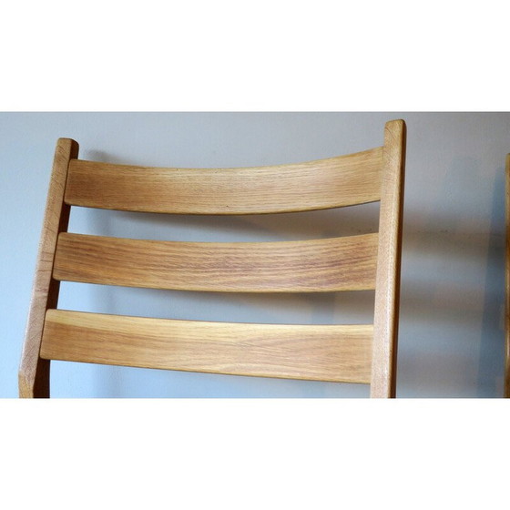 Image 1 of Paire de chaises de salle à manger vintage en bois de chêne massif par Kurt Ostervig pour Kp Mobler, Danemark années 1950